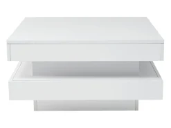 Hauss Spole Mesa de centro quadrada iluminada 70x70 cm, iluminação LED Bluetooth, design futurista, lacada a^ Mesa De Centro