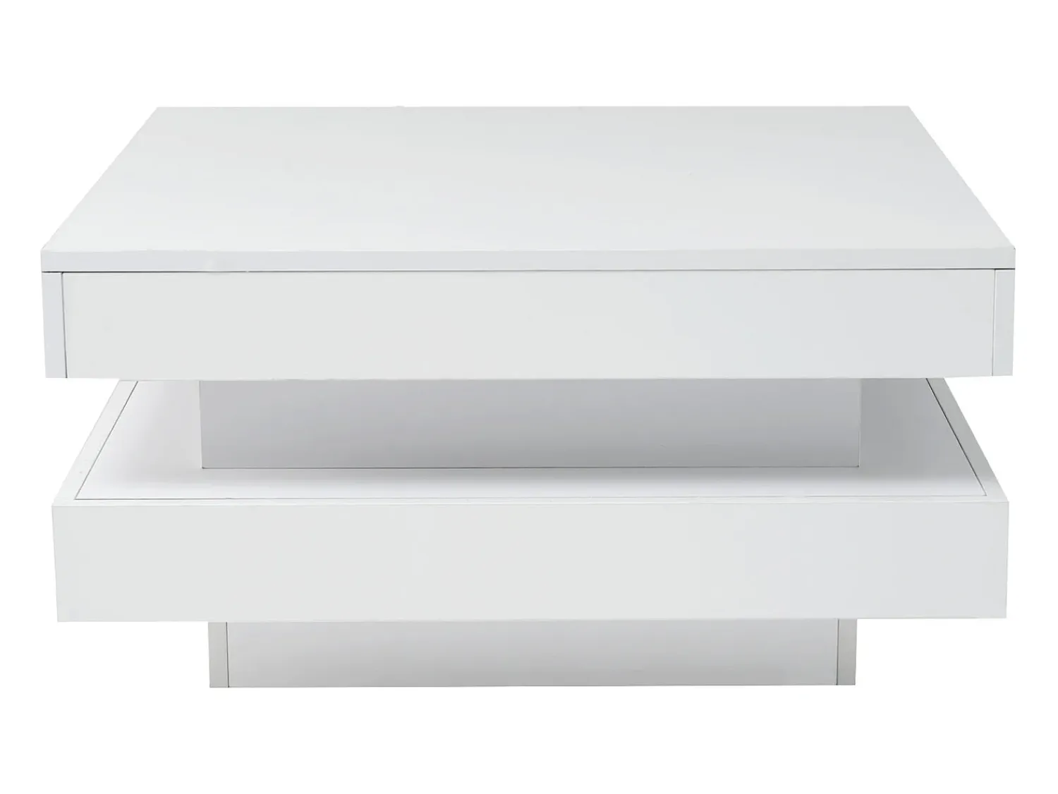 Hauss Spole Mesa de centro quadrada iluminada 70x70 cm, iluminação LED Bluetooth, design futurista, lacada a^ Mesa De Centro