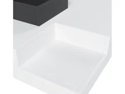 Mesa De Centro| Mesa de centro quadrada LED 72x72x30 cm, mesa de sala, mesa de apoio com caixa de arrumação amovível, cor Branco