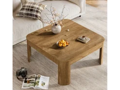 Mesa De Centro|Tribesigns Mesa de Centro Quadrada, Mesa Simples de 100cm para Sala de Estar Castanho