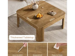 Mesa De Centro|Tribesigns Mesa de Centro Quadrada, Mesa Simples de 100cm para Sala de Estar Castanho