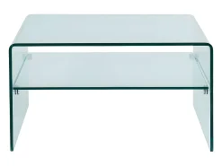 Mesa De Centro*Vente-unique Mesa de centro quadrada STILEOS -Tampo duplo Vidro temperado Transparente