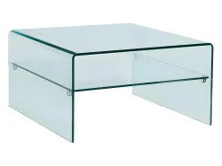 Mesa De Centro*Vente-unique Mesa de centro quadrada STILEOS -Tampo duplo Vidro temperado Transparente