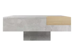 Mesa De Centro| Mesa de centro quadrada 72x72x30 cm, mesa de sala, mesa de apoio com caixa de arrumação amovível, cor Cinzento