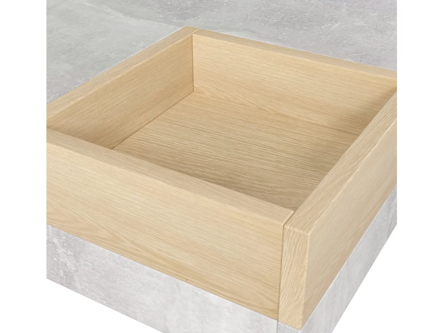 Mesa De Centro| Mesa de centro quadrada 72x72x30 cm, mesa de sala, mesa de apoio com caixa de arrumação amovível, cor Cinzento