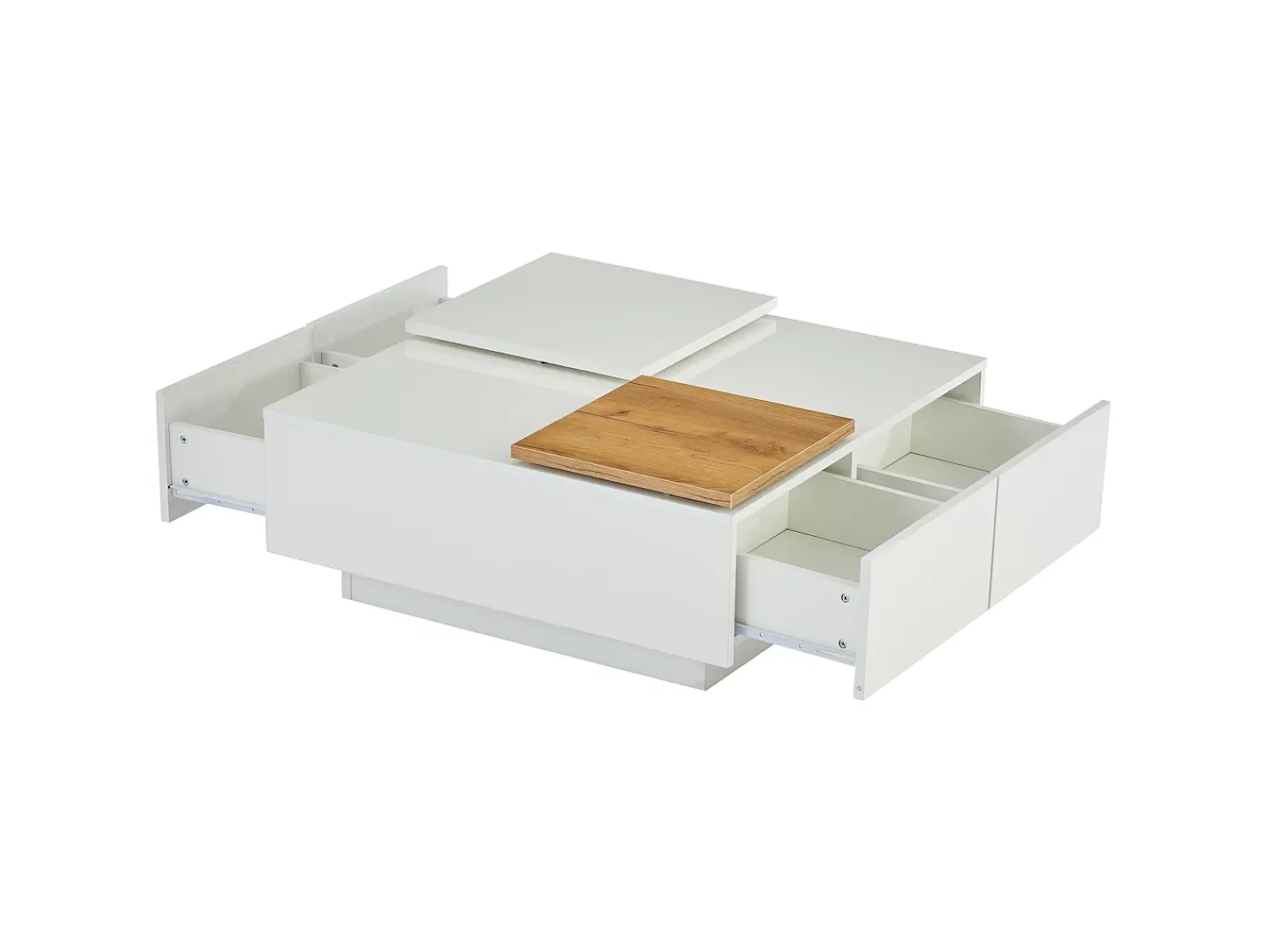 ModernLuxe Mesa de centro quadrada 75x75x33,5cm - com 4 gavetas -^ Mesa De Centro