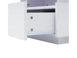 Mesa De Centro*Hauss Spole Mesa de centro quadrada 70x70x41cm com 2 gavetas e LED, corpo em laca branca brilhante Branco