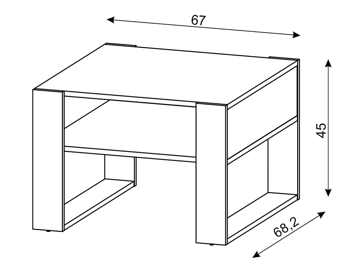 Mesa de centro Quadro carvalho artisan / branco^ Mesa De Centro