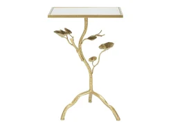 Mesa De Apoio* Mesa de Centro Ramo, Ouro, 40x30x60 cm, Kendra Home Dourado