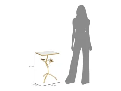 Mesa De Apoio* Mesa de Centro Ramo, Ouro, 40x30x60 cm, Kendra Home Dourado