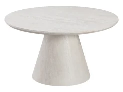 Mesa de centro redonda - Efeito madeira carvalho - Madeira MDF - MANON^ Mesa De Centro
