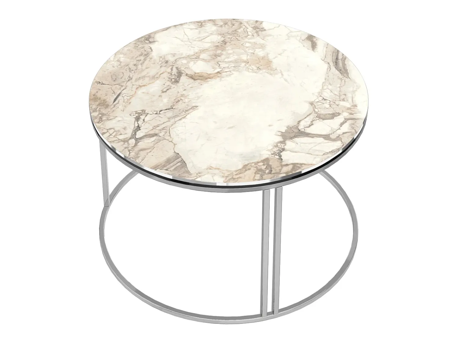 Hot Helloshop26 Mesa de centro redonda 50 x 80 cm em mármore branco prateado 03_0008423 Cinzento