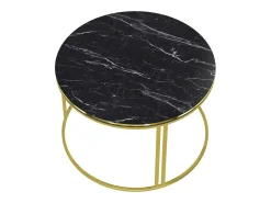 Mesa De Centro|Helloshop26 Mesa de centro redonda 50 x 80 cm mármore dourado 03_0008426 Preto
