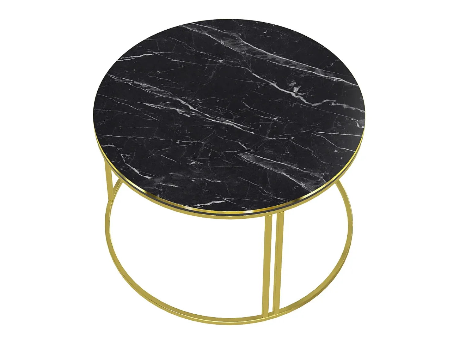 Mesa De Centro|Helloshop26 Mesa de centro redonda 50 x 80 cm mármore dourado 03_0008426 Preto