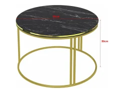 Mesa De Centro|Helloshop26 Mesa de centro redonda 50 x 80 cm mármore dourado 03_0008426 Preto