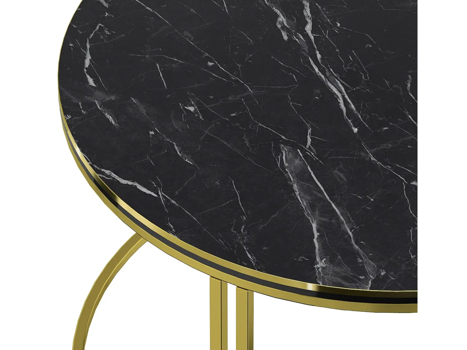 Mesa De Centro|Helloshop26 Mesa de centro redonda 50 x 80 cm mármore dourado 03_0008426 Preto
