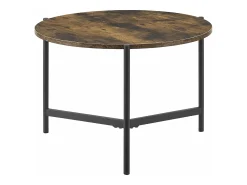 Mesa De Apoio|Helloshop26 Mesa de centro redonda 42 x 60 cm com efeito de madeira escura 03_0008494 Preto