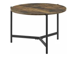Mesa De Apoio|Helloshop26 Mesa de centro redonda 42 x 60 cm com efeito de madeira escura 03_0008494 Preto