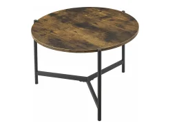 Mesa De Apoio|Helloshop26 Mesa de centro redonda 42 x 60 cm com efeito de madeira escura 03_0008494 Preto