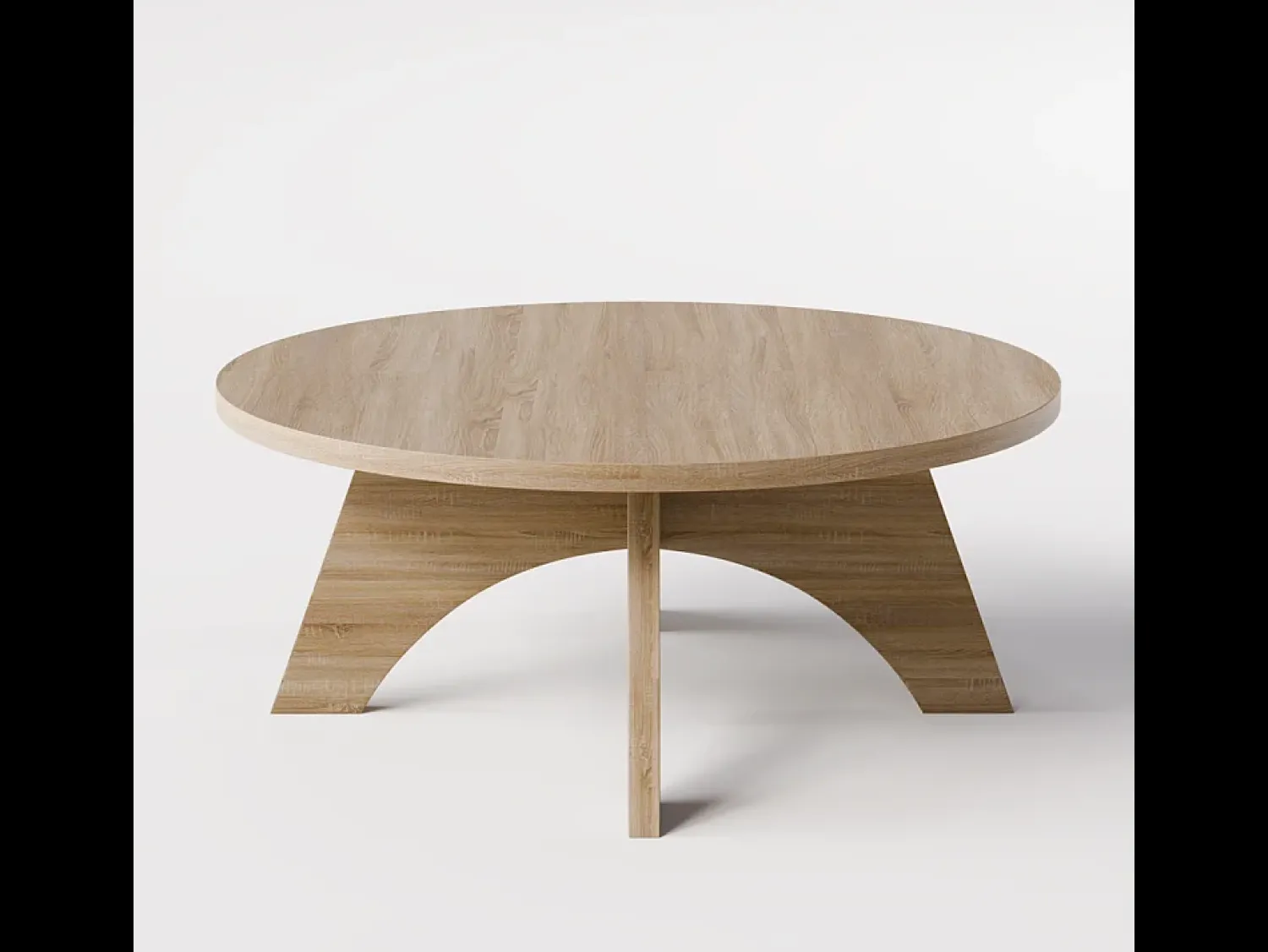Mesa De Centro| Mesa de centro redonda BELL Ø68 cm Carvalho Sonoma Castanho