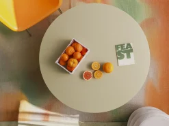 Mesa De Centro| Mesa de centro redonda com tampo laminado de 3 cm 100 cm Taupe