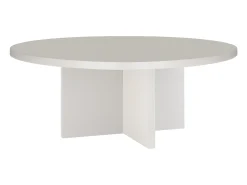 Mesa De Centro| Mesa de centro redonda com tampo laminado de 3 cm 100 cm Taupe