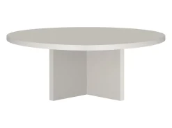 Mesa De Centro| Mesa de centro redonda com tampo laminado de 3 cm 100 cm Taupe