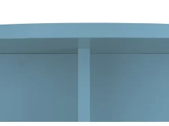 Mesa de centro redonda com tampo resistente em MDF de 3 cm azul Cornish 100 cm^ Mesa De Centro