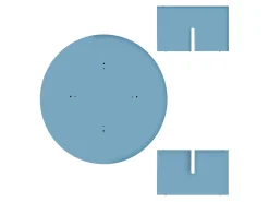 Mesa de centro redonda com tampo resistente em MDF de 3 cm azul Cornish 100 cm^ Mesa De Centro