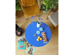Hot Mesa de centro redonda com tampo laminado de 3 cm Prussia 100 cm Azul