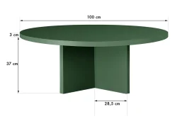 Mesa De Centro* Mesa de centro redonda com tampo laminado de 3 cm Cedar 100 cm Verde