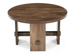 Mesa De Centro|Tribesigns Mesa de Centro Redonda com Pédestal, Mesa de Centro Pequena Circular de 80cm Castanho
