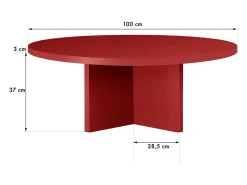 Mesa de centro redonda com tampo laminado de 3 cm Llama 100 cm^ Mesa De Centro