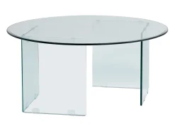 Mesa De Centro|Vente-unique Mesa de centro redonda design em vidro temperado - - ADAMO Transparente