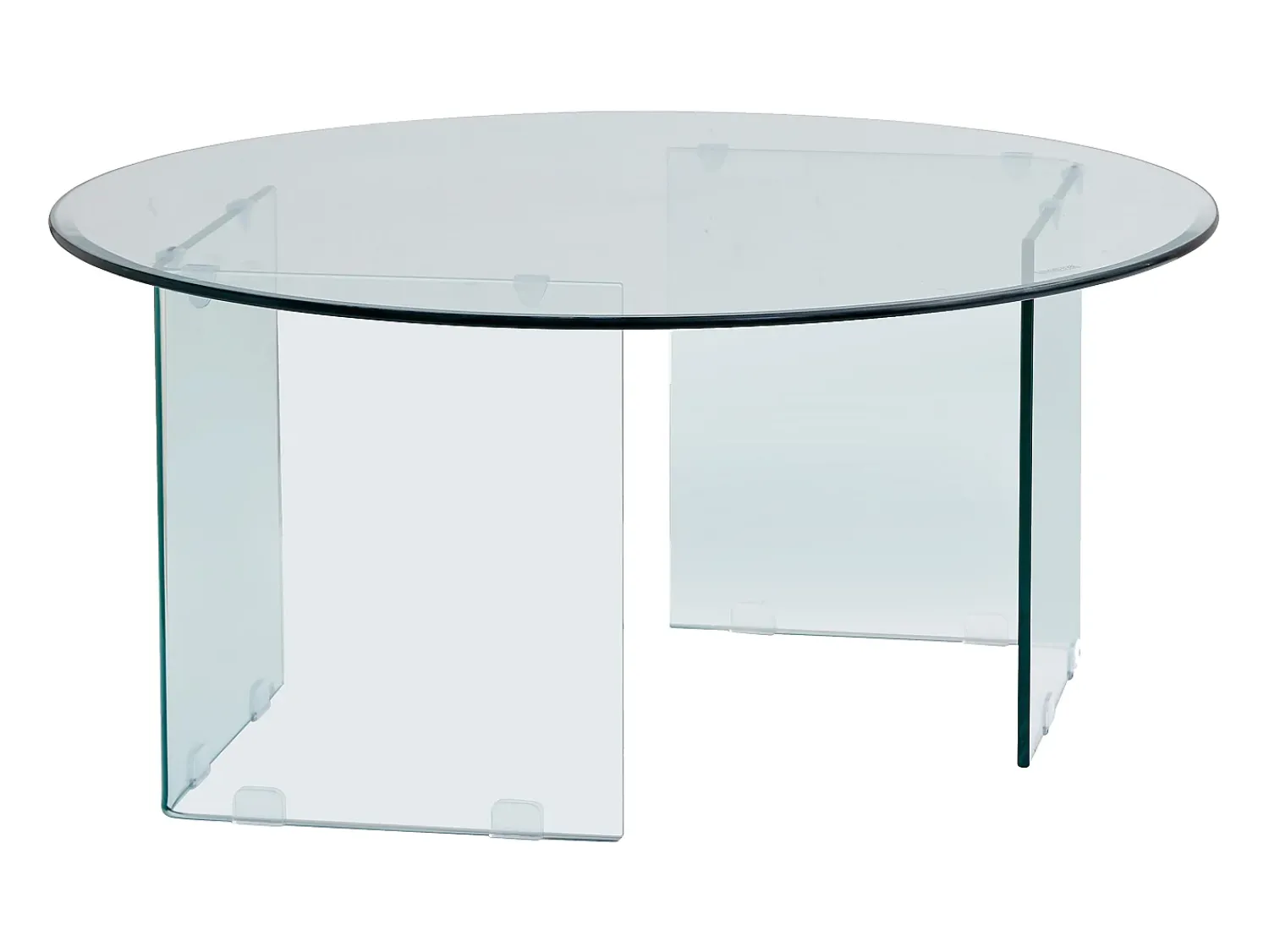 Mesa De Centro|Vente-unique Mesa de centro redonda design em vidro temperado - - ADAMO Transparente