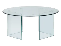 Mesa De Centro|Vente-unique Mesa de centro redonda design em vidro temperado - - ADAMO Transparente