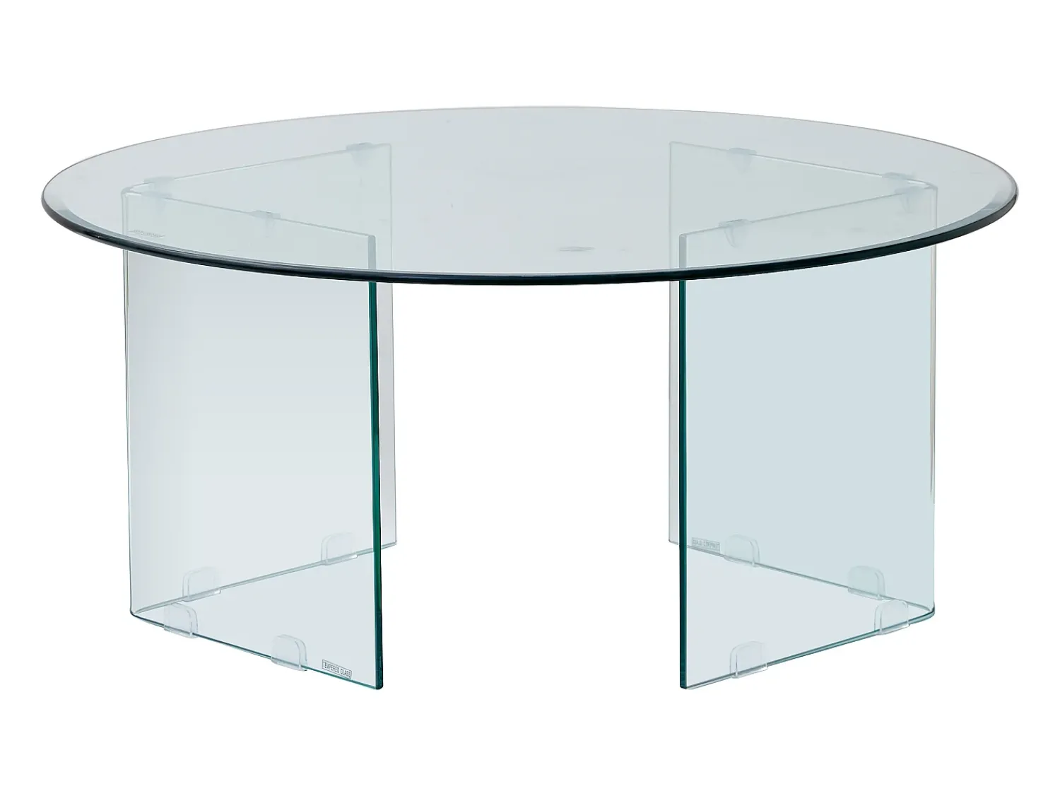 Mesa De Centro|Vente-unique Mesa de centro redonda design em vidro temperado - - ADAMO Transparente