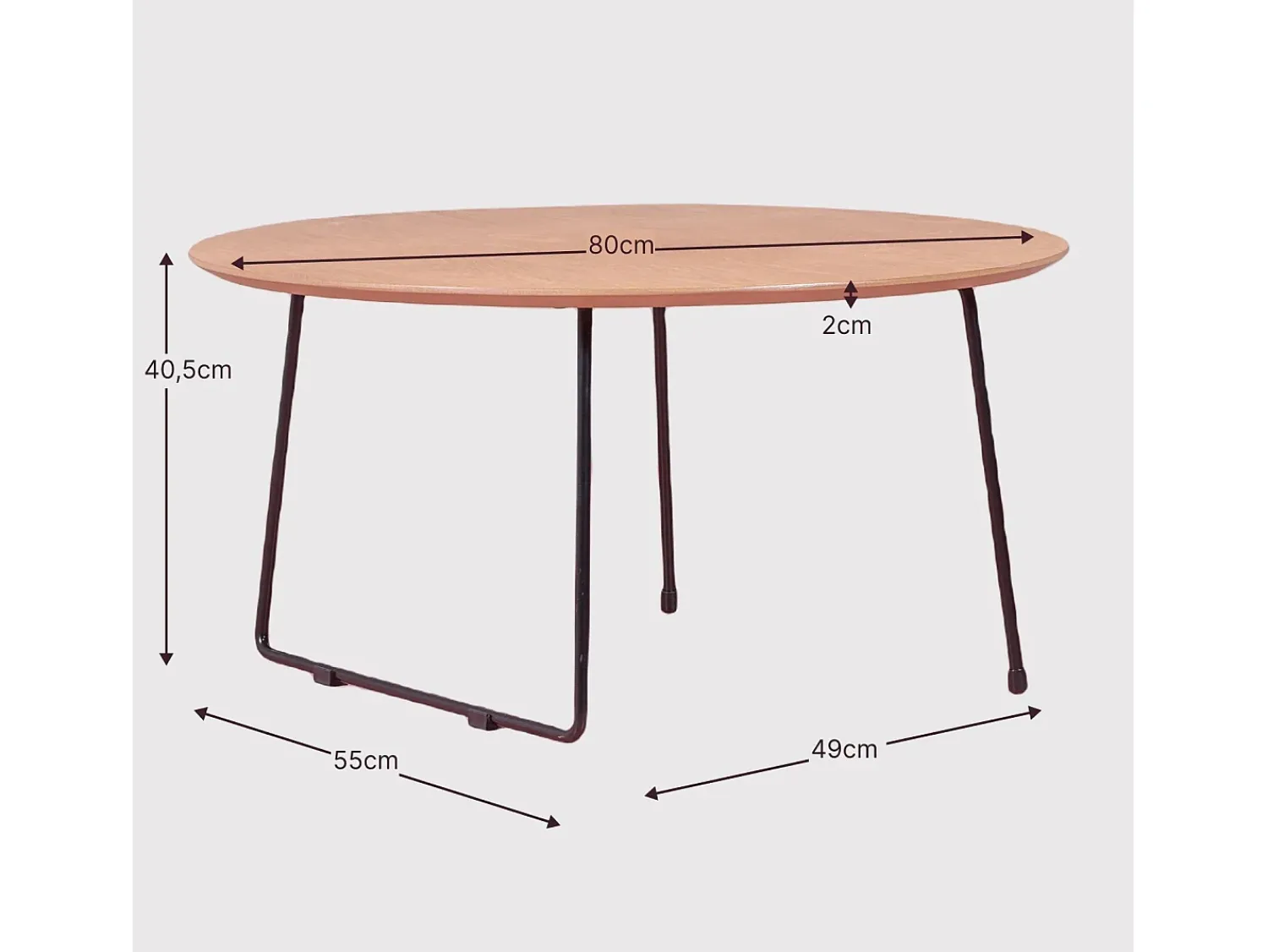 Mesa De Centro*Nest Dream Mesa de centro redonda de carvalho (80cm) - Modin - Carvalho Natural escuro