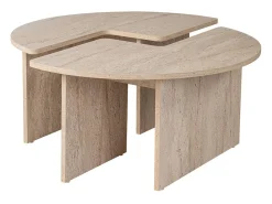 Mesa De Centro*Concept-Usine Mesa de centro redonda duo pinho atlântico 90cm - Modular e elegante Branco