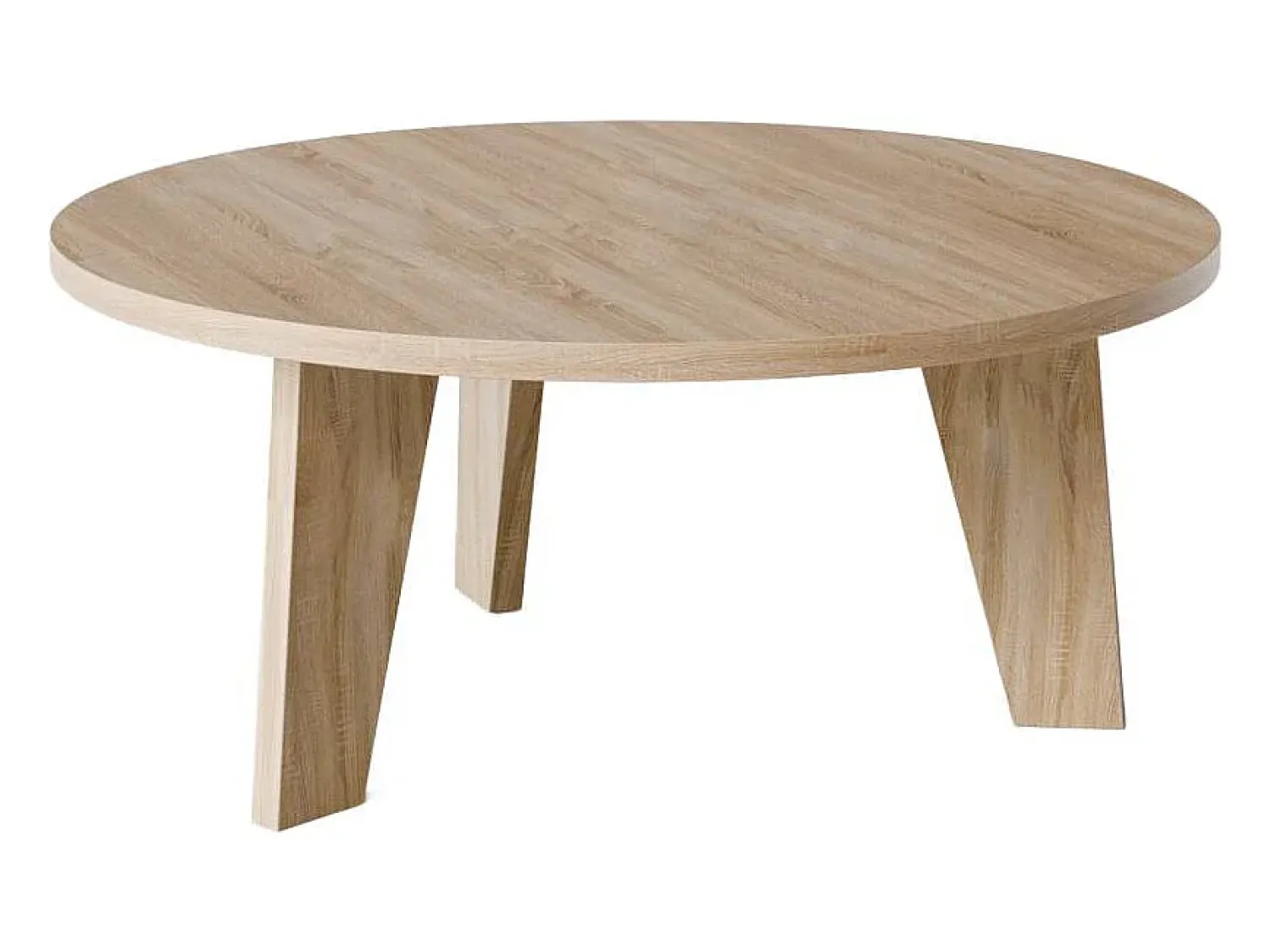 Mesa de centro redonda ELLA Ø90 cm Carvalho Sonoma Castanho