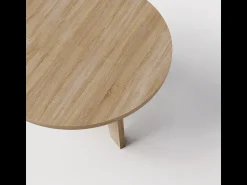 Mesa de centro redonda ELLA Ø90 cm Carvalho Sonoma Castanho