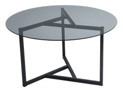 Mesa De Centro*Concept-Usine Mesa de centro redonda em vidro temperado Mia com pés em metal Preto