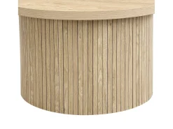 ModernLuxe Mesa de centro redonda encastrável - MDF - Natural^ Mesa De Centro