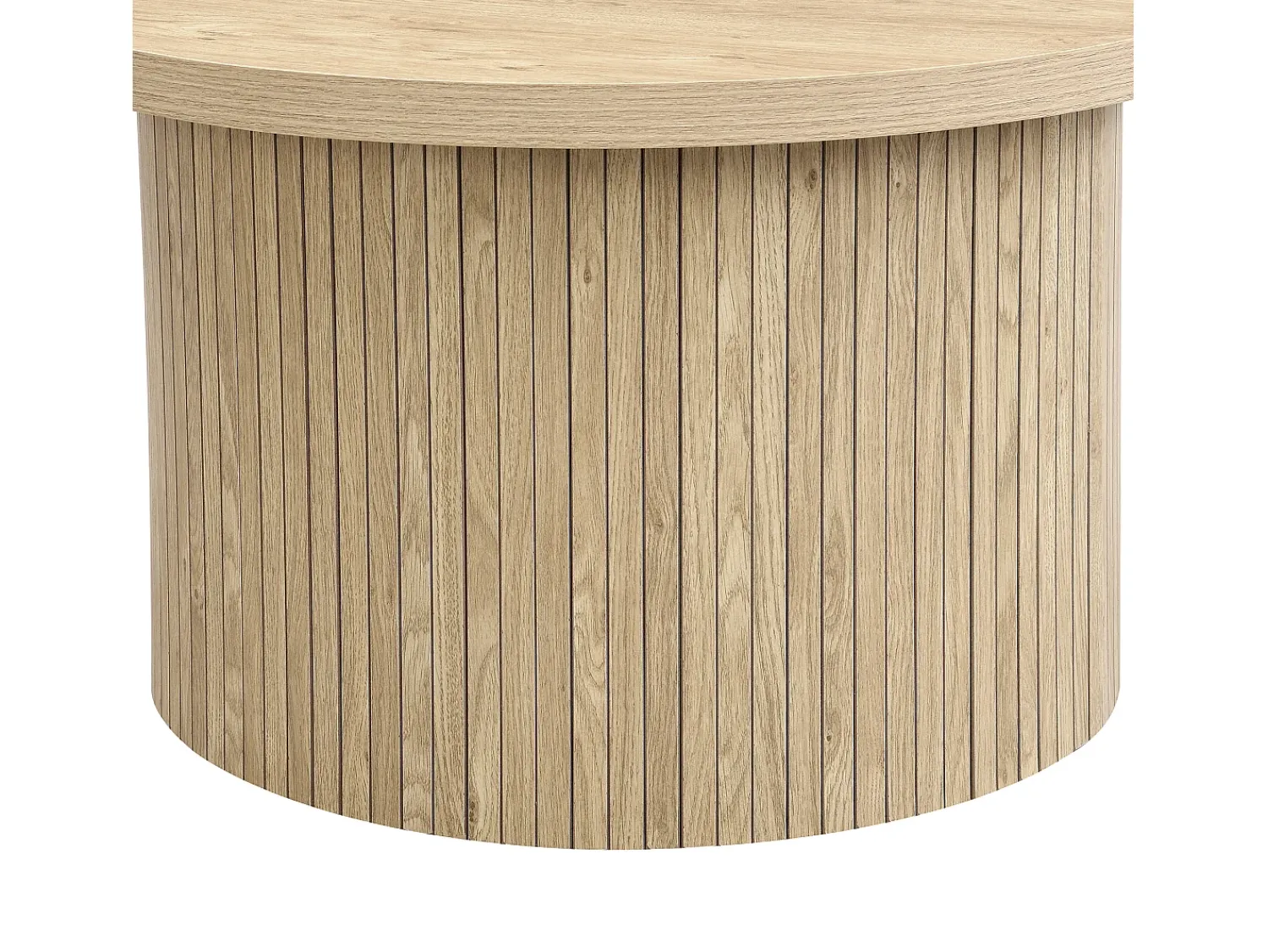 ModernLuxe Mesa de centro redonda encastrável - MDF - Natural^ Mesa De Centro