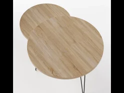 Discount Mesa de centro redonda LAPP conjunto Ø50 + Ø68 cm Carvalho Sonoma Castanho