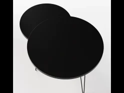 Mesa De Centro* Mesa de centro redonda LAPP conjunto Ø50 + Ø68 cm Preto