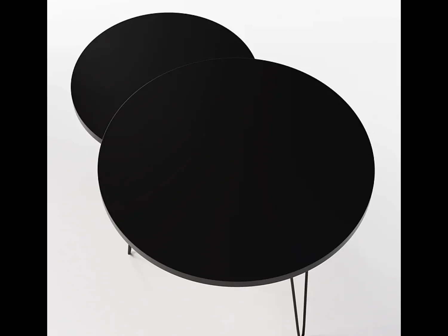 Mesa De Centro* Mesa de centro redonda LAPP conjunto Ø50 + Ø68 cm Preto