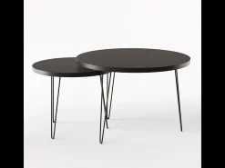 Mesa De Centro* Mesa de centro redonda LAPP conjunto Ø50 + Ø68 cm Preto