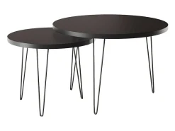 Mesa De Centro* Mesa de centro redonda LAPP conjunto Ø50 + Ø68 cm Preto