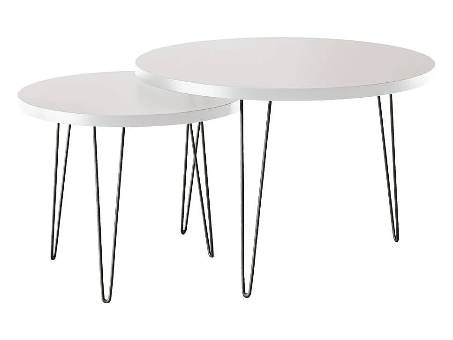 Mesa de centro redonda LAPP conjunto Ø50 + Ø68 cm Cinza^ Mesa De Centro